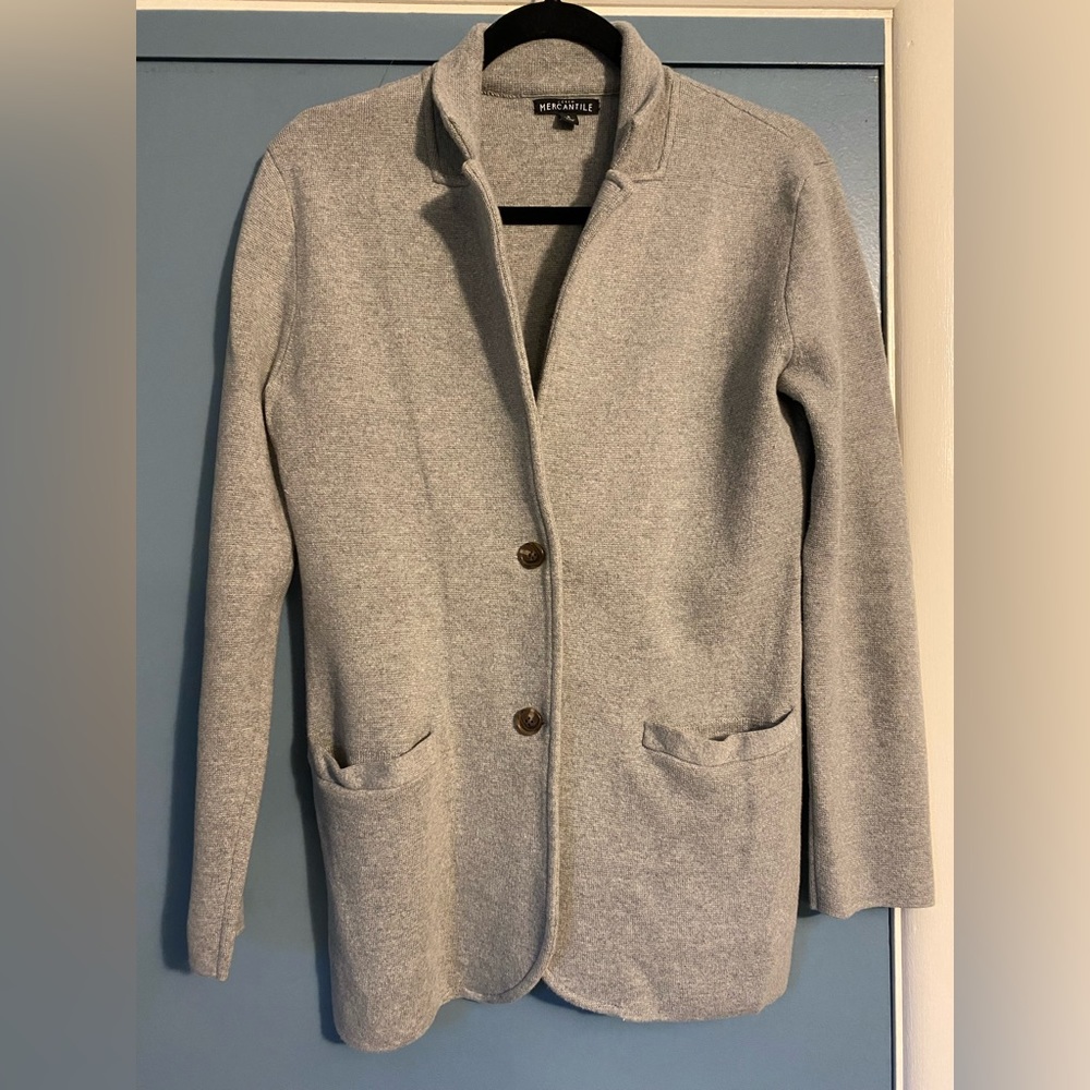 J crew gray sweater blazer